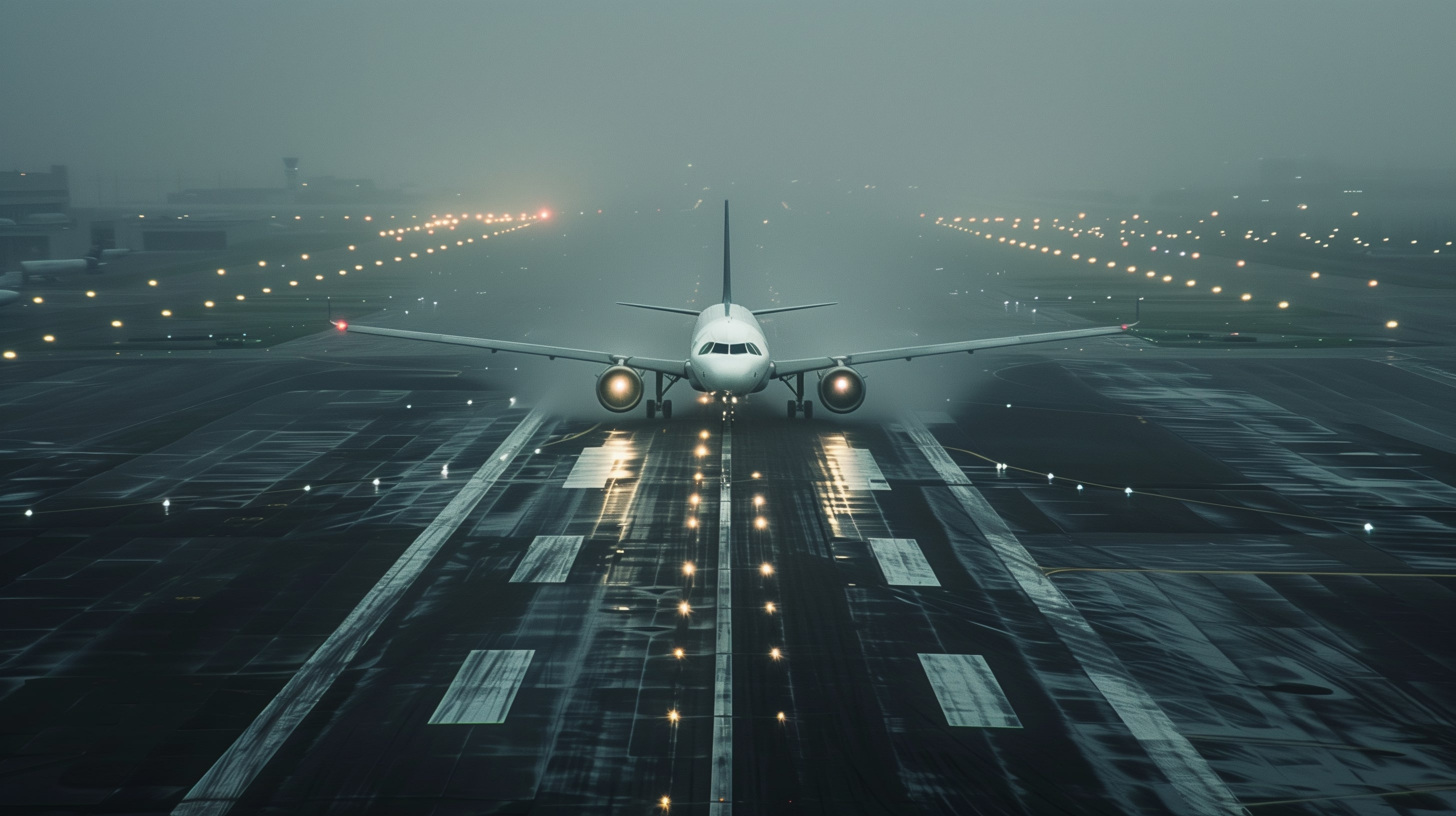 runway with snow